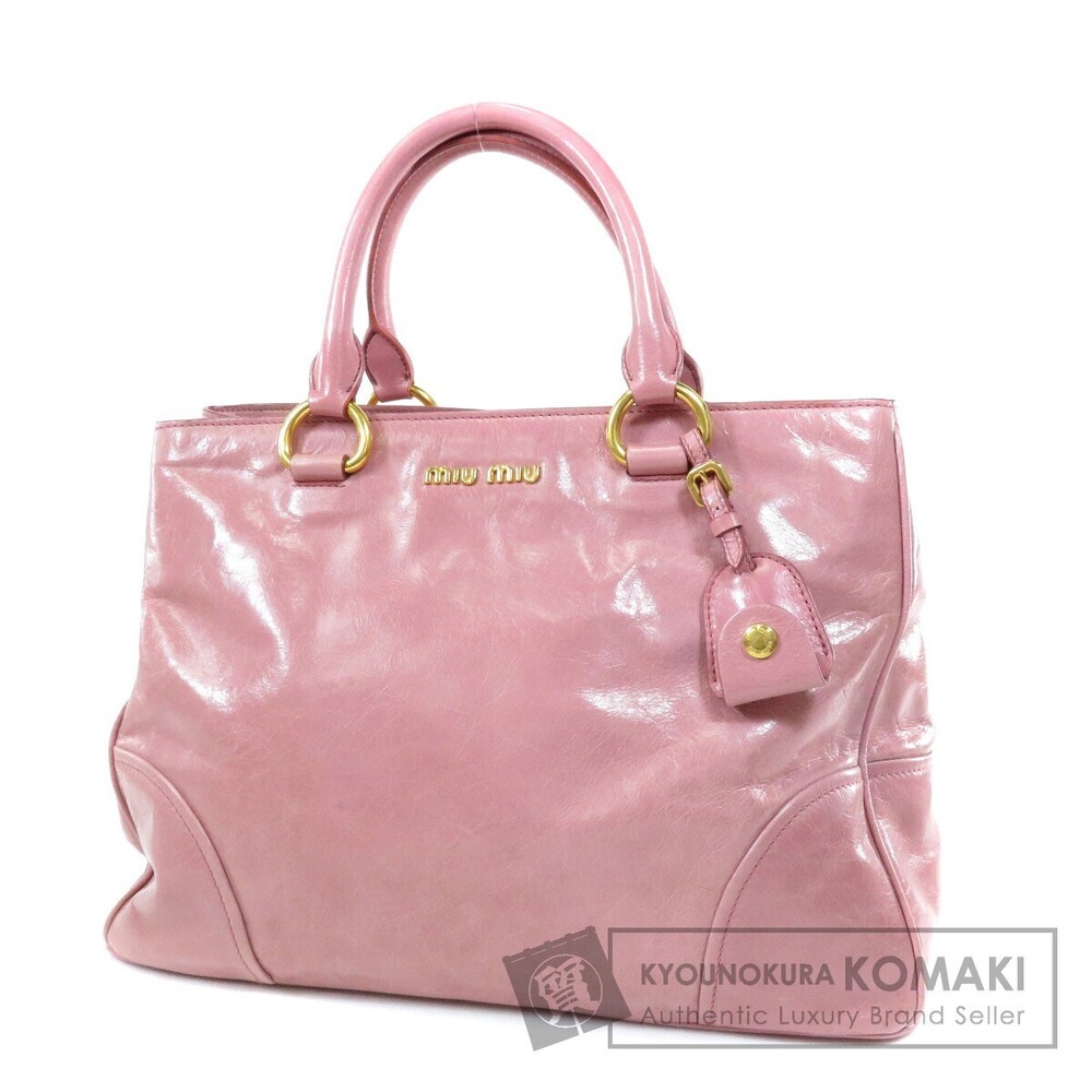Miu Miu Vitello Shine 2way tote bag dusty pink shade